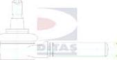 Ditas A2-1664 - Наконечник рульової тяги, кульовий шарнір autozip.com.ua
