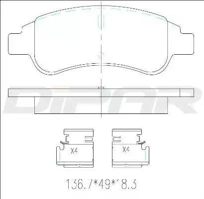 Ditas DFB3626 - Гальмівні колодки, дискові гальма autozip.com.ua