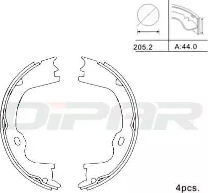 Ditas DPB1009 - Комплект гальм, барабанний механізм autozip.com.ua