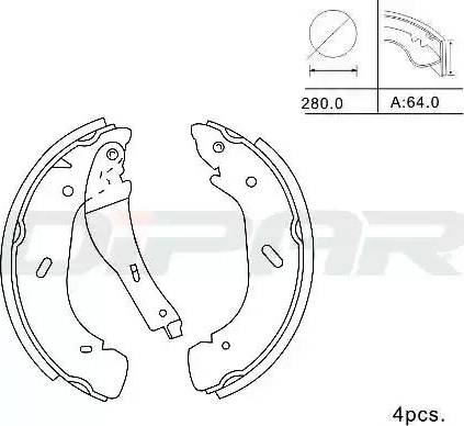 Ditas DPB1010 - Комплект гальм, барабанний механізм autozip.com.ua