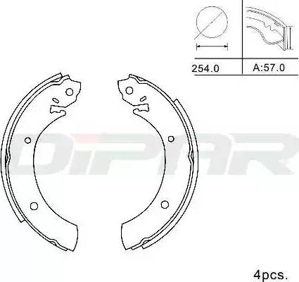 Ditas DPB1011 - Комплект гальм, барабанний механізм autozip.com.ua