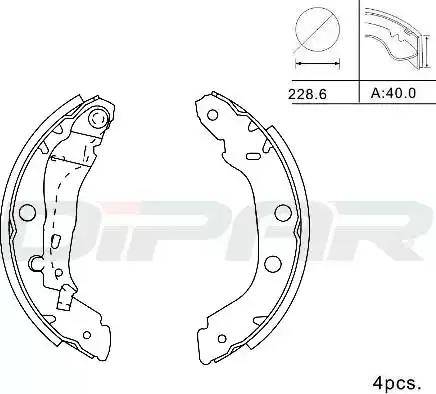 Ditas DPB1018 - Комплект гальм, барабанний механізм autozip.com.ua