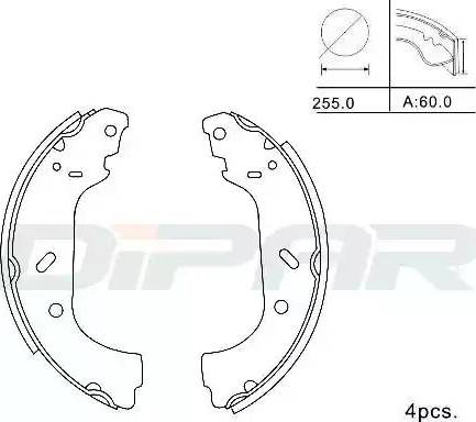 Ditas DPB1025 - Комплект гальм, барабанний механізм autozip.com.ua