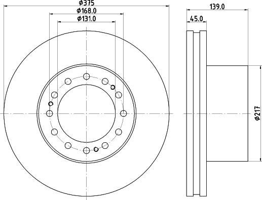 DT Spare Parts 10.34101 - Гальмівний диск autozip.com.ua