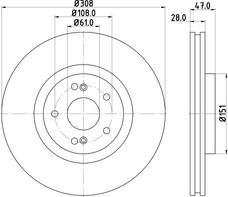 HELLA 8DD 355 115-161 - Гальмівний диск autozip.com.ua