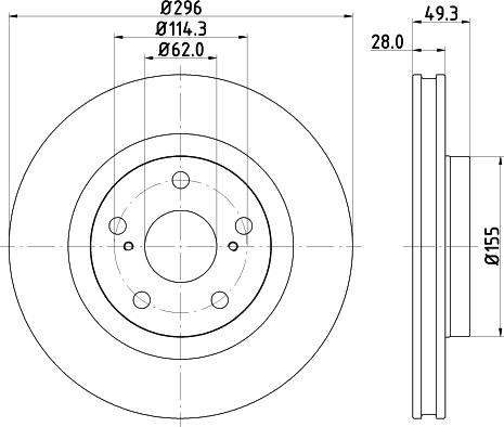 DON PCD12492 - Гальмівний диск autozip.com.ua