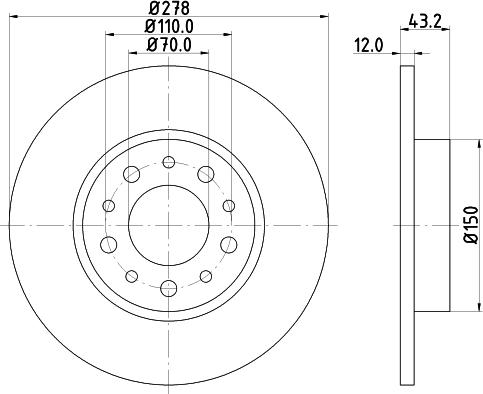 DON PCD12822 - Гальмівний диск autozip.com.ua