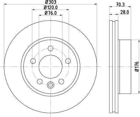 DON PCD22801 - Гальмівний диск autozip.com.ua