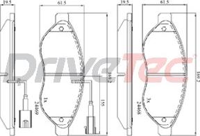 DriveTec DPAD1992 - Гальмівні колодки, дискові гальма autozip.com.ua