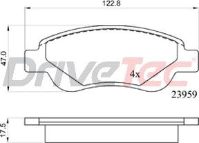 DriveTec DPAD1949 - Гальмівні колодки, дискові гальма autozip.com.ua