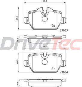 DriveTec DPAD1924 - Гальмівні колодки, дискові гальма autozip.com.ua