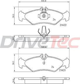 DriveTec DPAD1595 - Гальмівні колодки, дискові гальма autozip.com.ua