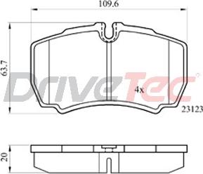 DriveTec DPAD1826 - Гальмівні колодки, дискові гальма autozip.com.ua