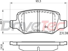 DriveTec DPAD1741 - Гальмівні колодки, дискові гальма autozip.com.ua