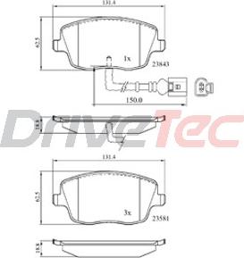 DriveTec DPAD1754 - Гальмівні колодки, дискові гальма autozip.com.ua