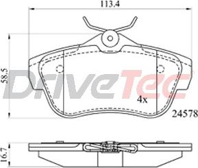 DriveTec DPAD2071 - Гальмівні колодки, дискові гальма autozip.com.ua