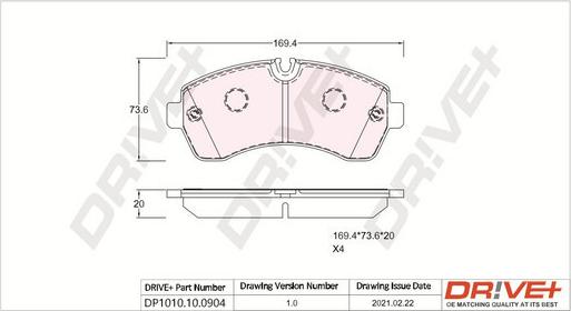 Dr!ve+ DP1010.10.0904 - Гальмівні колодки, дискові гальма autozip.com.ua