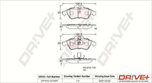 Dr!ve+ DP1010.10.0987 - Гальмівні колодки, дискові гальма autozip.com.ua