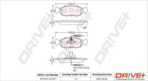 Dr!ve+ DP1010.10.0971 - Гальмівні колодки, дискові гальма autozip.com.ua