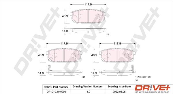 Dr!ve+ DP1010.10.0090 - Гальмівні колодки, дискові гальма autozip.com.ua