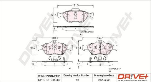 Dr!ve+ DP1010.10.0044 - Гальмівні колодки, дискові гальма autozip.com.ua