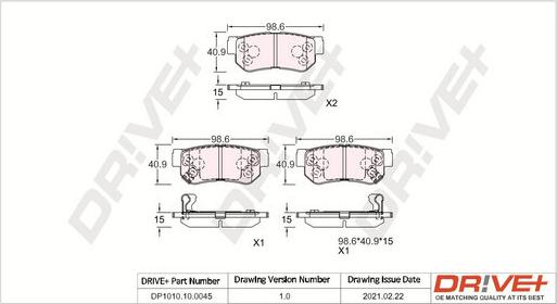 Dr!ve+ DP1010.10.0045 - Гальмівні колодки, дискові гальма autozip.com.ua