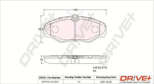 Dr!ve+ DP1010.10.0041 - Гальмівні колодки, дискові гальма autozip.com.ua