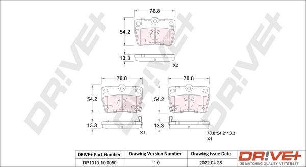 Dr!ve+ DP1010.10.0050 - Гальмівні колодки, дискові гальма autozip.com.ua