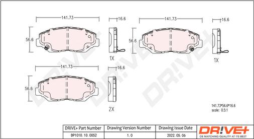 Dr!ve+ DP1010.10.0052 - Гальмівні колодки, дискові гальма autozip.com.ua