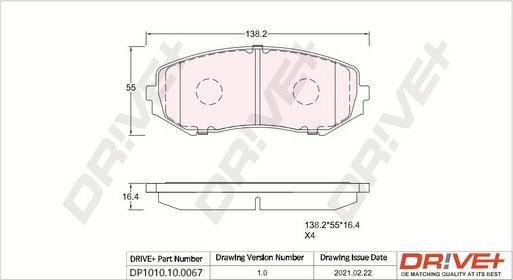 Dr!ve+ DP1010.10.0067 - Гальмівні колодки, дискові гальма autozip.com.ua