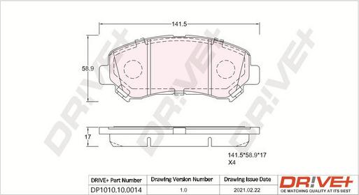 Dr!ve+ DP1010.10.0014 - Гальмівні колодки, дискові гальма autozip.com.ua