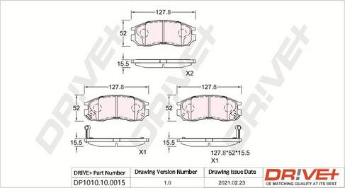 Dr!ve+ DP1010.10.0015 - Гальмівні колодки, дискові гальма autozip.com.ua