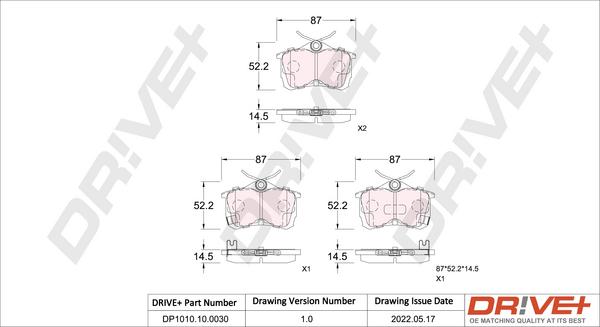 Dr!ve+ DP1010.10.0030 - Гальмівні колодки, дискові гальма autozip.com.ua