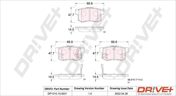 Dr!ve+ DP1010.10.0031 - Гальмівні колодки, дискові гальма autozip.com.ua