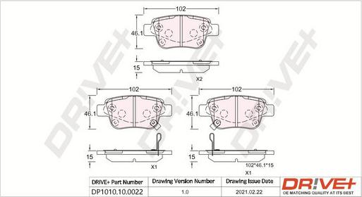 Dr!ve+ DP1010.10.0022 - Гальмівні колодки, дискові гальма autozip.com.ua