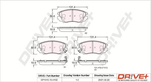 Dr!ve+ DP1010.10.0192 - Гальмівні колодки, дискові гальма autozip.com.ua