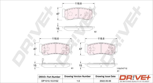 Dr!ve+ DP1010.10.0152 - Гальмівні колодки, дискові гальма autozip.com.ua