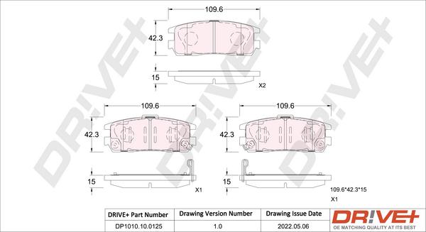 Dr!ve+ DP1010.10.0125 - Гальмівні колодки, дискові гальма autozip.com.ua