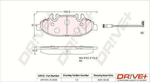 Dr!ve+ DP1010.10.0899 - Гальмівні колодки, дискові гальма autozip.com.ua