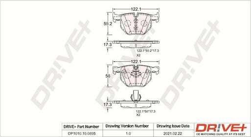 Dr!ve+ DP1010.10.0895 - Гальмівні колодки, дискові гальма autozip.com.ua