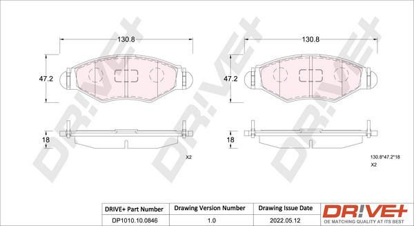 Dr!ve+ DP1010.10.0846 - Гальмівні колодки, дискові гальма autozip.com.ua