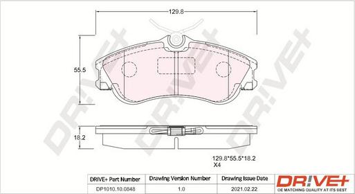 Dr!ve+ DP1010.10.0848 - Гальмівні колодки, дискові гальма autozip.com.ua