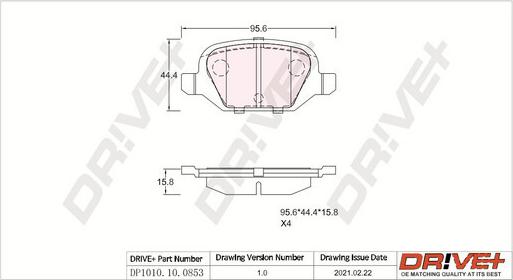 Dr!ve+ DP1010.10.0853 - Гальмівні колодки, дискові гальма autozip.com.ua