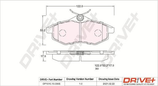 Dr!ve+ DP1010.10.0865 - Гальмівні колодки, дискові гальма autozip.com.ua