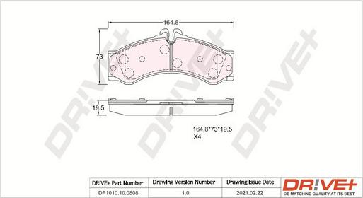 Dr!ve+ DP1010.10.0808 - Гальмівні колодки, дискові гальма autozip.com.ua