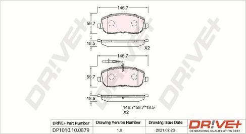 Dr!ve+ DP1010.10.0879 - Гальмівні колодки, дискові гальма autozip.com.ua