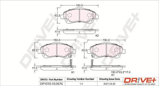 Dr!ve+ DP1010.10.0876 - Гальмівні колодки, дискові гальма autozip.com.ua