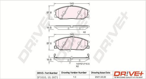 Dr!ve+ DP1010.10.0871 - Гальмівні колодки, дискові гальма autozip.com.ua