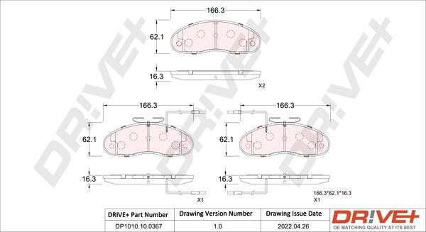 Dr!ve+ DP1010.10.0367 - Гальмівні колодки, дискові гальма autozip.com.ua