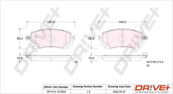 Dr!ve+ DP1010.10.0202 - Гальмівні колодки, дискові гальма autozip.com.ua